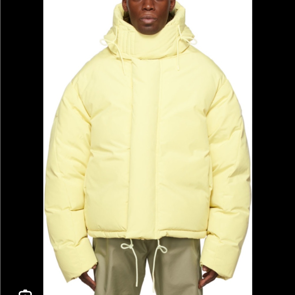 Unisex Light Yellow Puffer Jacket